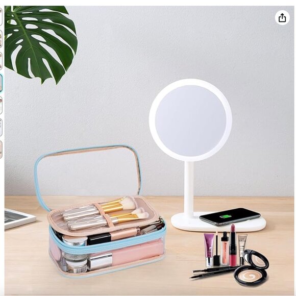 Clear Makeup Bag, Portable Makeup Storage Organizer Cosmetic Bag, Travel - Picture 6 of 9